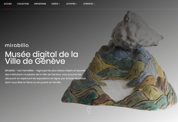 Capture d'écran de la page d'accueil du site mirabilia.ch